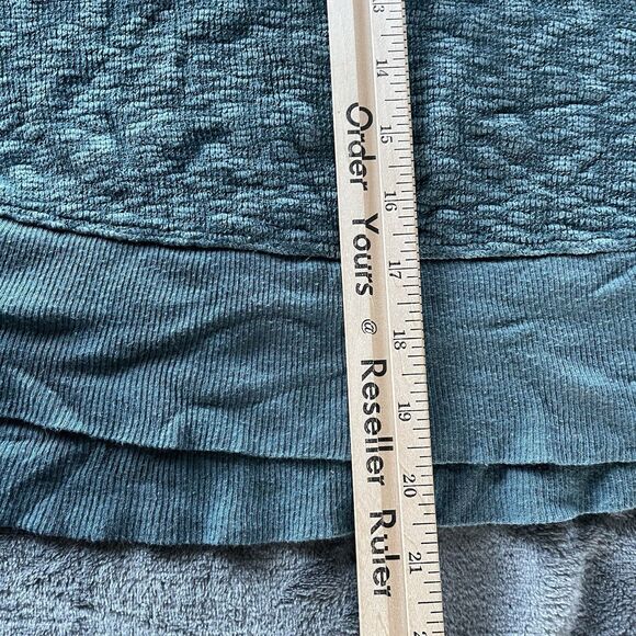 Anthropologie Left Of Center Large Teal Slub Knit Dolman Waffle Boho - Picture 5 of 7